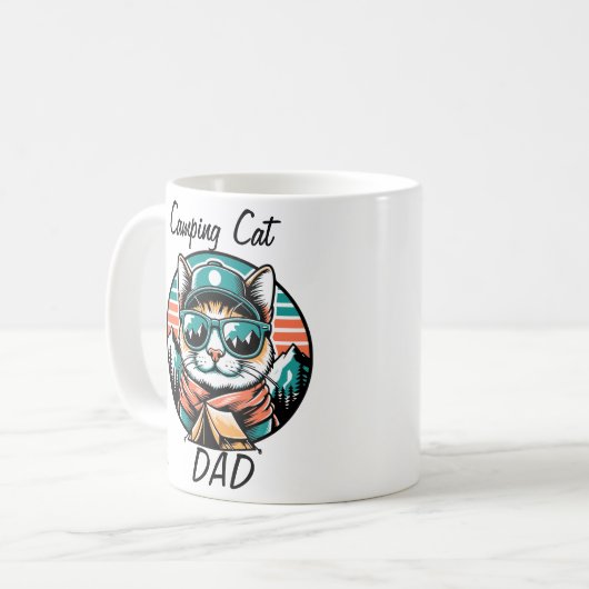 Camping Cat Vater Kaffeetasse (Vorderseite Links)