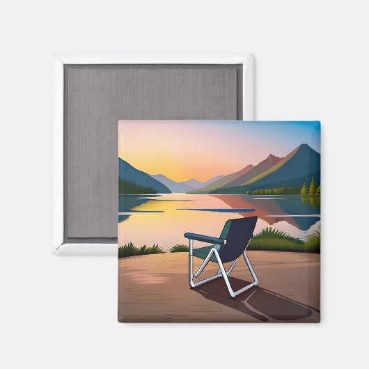 Camping chair magnet (Vorderseite/Rückseite)