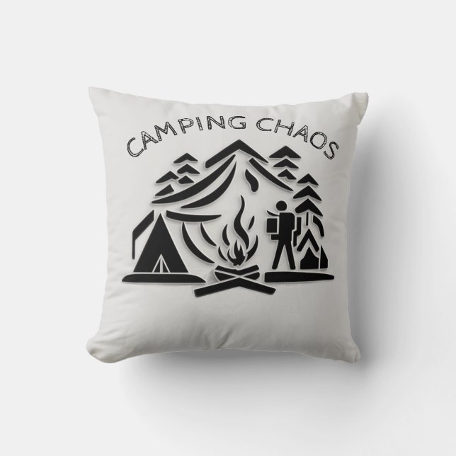 Camping Chaos Icon Logo personalisieren Kissen (Vorderseite)