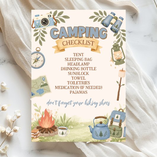 Camping-Checkliste Einladung
