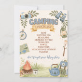 Camping-Checkliste Einladung (Vorderseite)