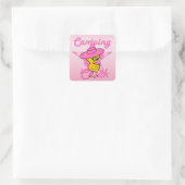 Camping Chick #8 Quadratischer Aufkleber (Tasche)