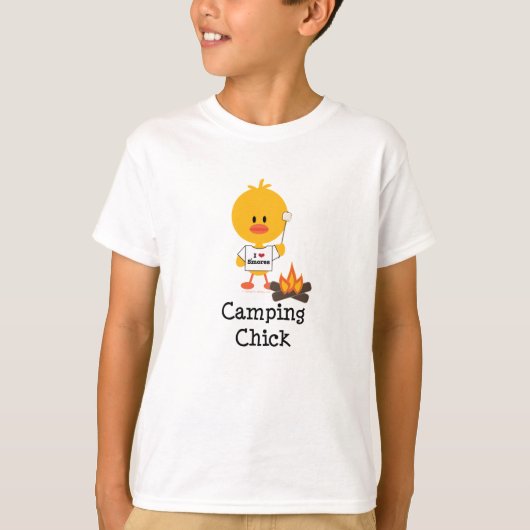 Camping Chick Kids T Shirt (Vorderseite)