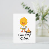 Camping Chick Postcard Postkarte (Stehend Vorderseite)