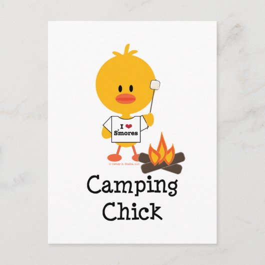 Camping Chick Postcard Postkarte (Vorderseite)
