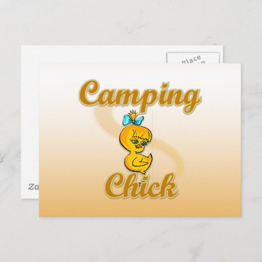 Camping Chick Postkarte (Vorne/Hinten)