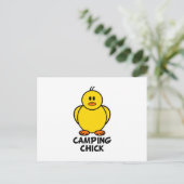 Camping Chick Postkarte (Stehend Vorderseite)
