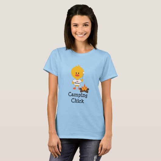 Camping Chick Ringer T - Shirt (Vorne ganz)