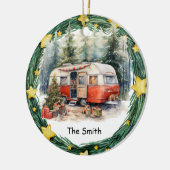 Camping Christmas Van für den Camper Keramik Ornament (Links)