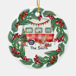 Camping Christmas Van für den Camper Keramik Ornament