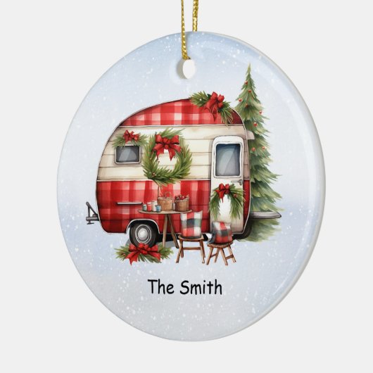 Camping Christmas Van für den Camper Keramik Ornament (Links)