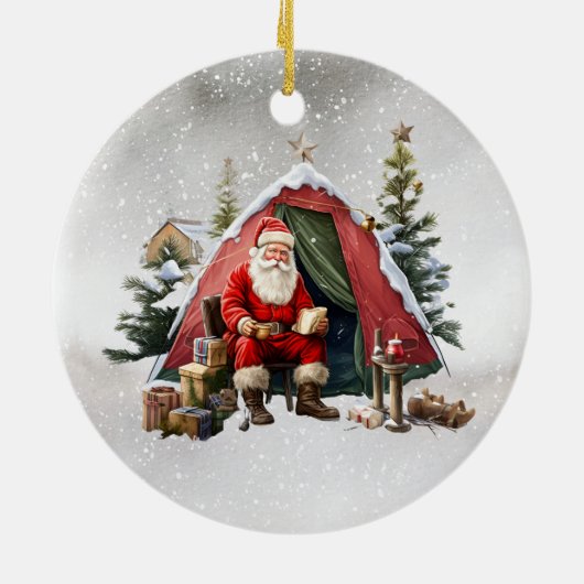 Camping Christmas Van für den Camper Keramik Ornament (Hinten)