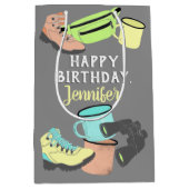 Camping Collage Personalisiert Mittlere Geschenktüte (Vorderseite)