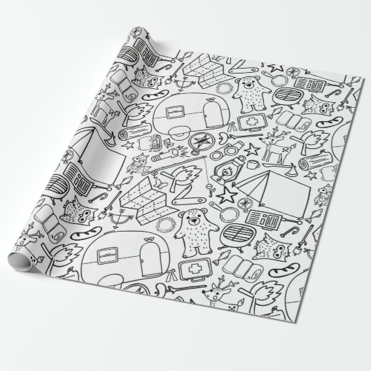 Camping Color Me Wrapper Geschenkpapier (Ungerollt)