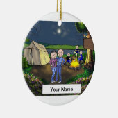 Camping Couple, Drei Kinder Keramikornament (Rechts)