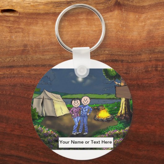 Camping Couple Schlüsselanhänger (Vorderseite)