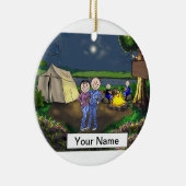Camping Couple, Two Children Keramik Ornament (Rechts)