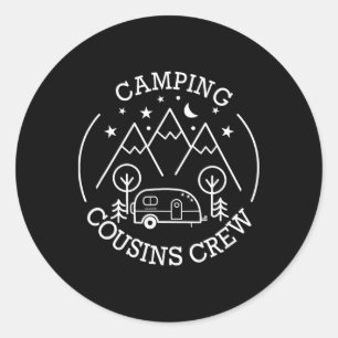 Camping Cousins Crew Familienzusammenkunft Roadtri Runder Aufkleber