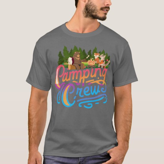 Camping-Crew-Bär Fo Lyn Retro T-Shirt (Vorderseite)