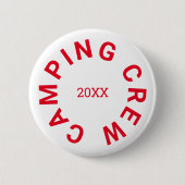Camping Crew Benutzerdefiniert Jahr Retro Rot Button (Vorderseite)