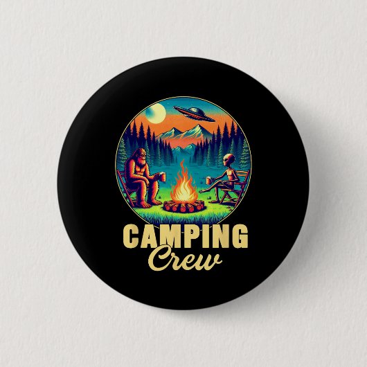 Camping-Crew Camper-Trinkteam Lustiger Bigfoot Al Button (Vorderseite)