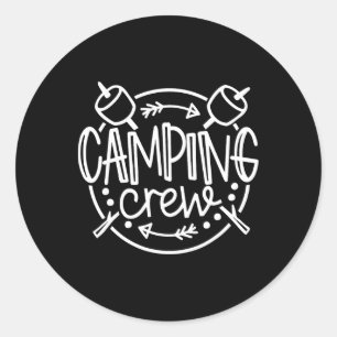 Camping Crew Campfire Sommercampingferien Runder Aufkleber