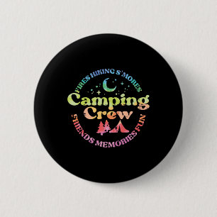 Camping-Crew Familie Freunde Mädchen Kinder Kleink Button