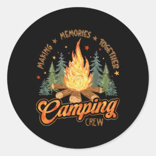 Camping-Crew Familie Freunde Mädchen Kinder Kleink Runder Aufkleber