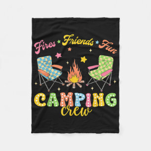 Camping-Crew Familie Freunde Mädchen Kinder Sommer Fleecedecke
