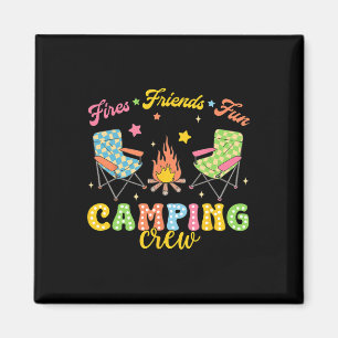 Camping-Crew Familie Freunde Mädchen Kinder Sommer Magnet