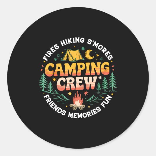 Camping Crew Family Matching Group Friends Men Wom Runder Aufkleber (Vorderseite)
