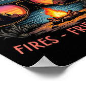 Camping Crew Fires Friends Fun Vacation Summer Poster (Ecke)