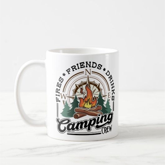 Camping Crew Freunde Getränke Kaffeetasse (Links)