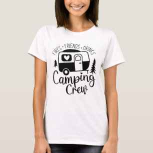 Camping Crew Freunde Getränke T-Shirt