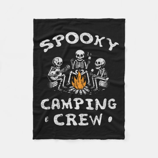 Camping Crew Halloween Camping Skeleton Campingpla Fleecedecke (Vorderseite)