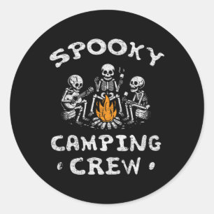 Camping Crew Halloween Camping Skeleton Campingpla Runder Aufkleber