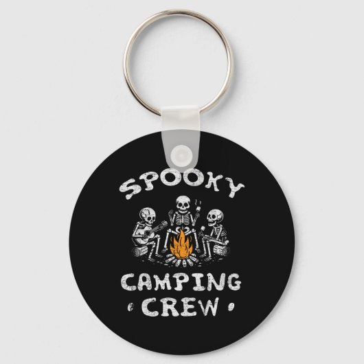 Camping Crew Halloween Camping Skeleton Campingpla Schlüsselanhänger (Vorderseite)