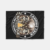 Camping Crew Hike Camping Campfire Raccoons Family Fleecedecke (Vorderseite (Horizontal))