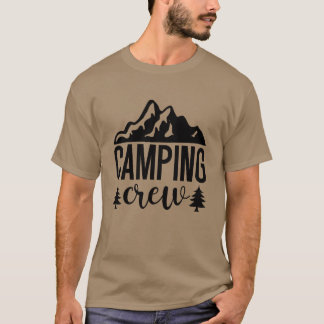 Camping Crew Mountainrees Gruppe Retro T-Shirt
