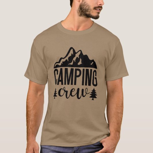 Camping Crew Mountainrees Gruppe Retro T-Shirt (Vorderseite)