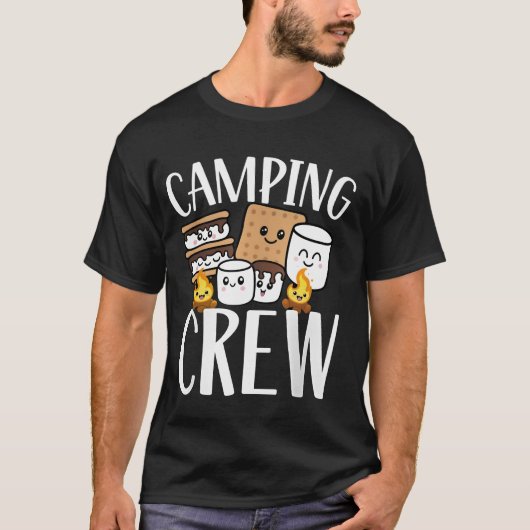 Camping Crew Niedlich S'mores Marshmallow Campfire T-Shirt (Vorderseite)