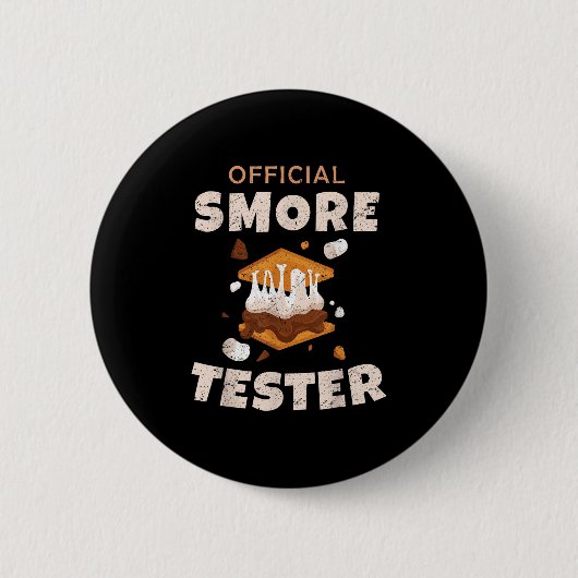 Camping Crew Offizieller Smore Tester Marshmallows Button (Vorderseite)
