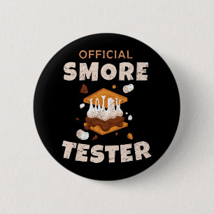 Camping Crew Offizieller Smore Tester Marshmallows Button