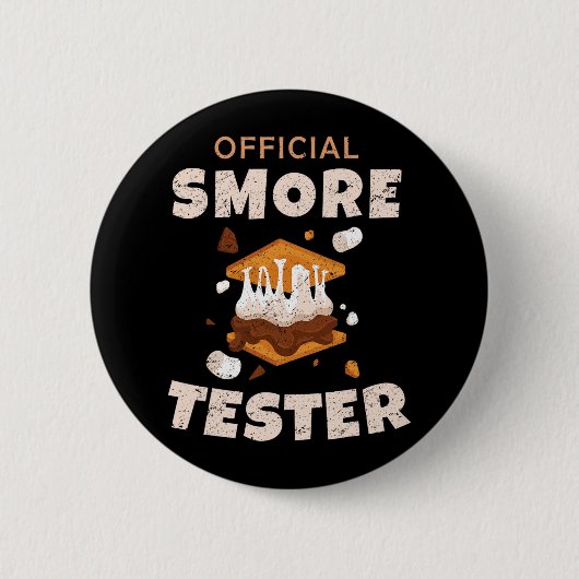 Camping Crew Offizieller Smore Tester Marshmallows Button (Vorderseite)