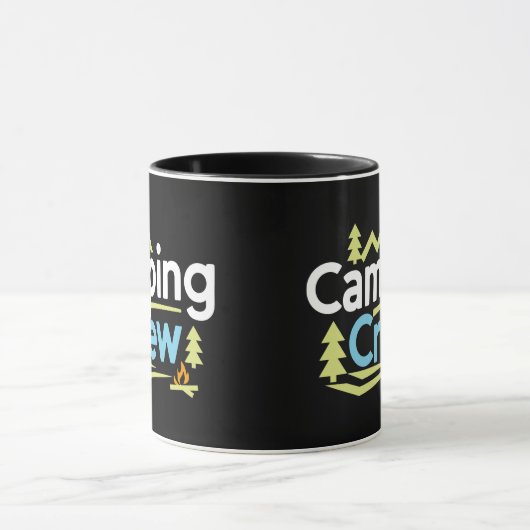Camping Crew, schwarze Tasse (Zentrum)
