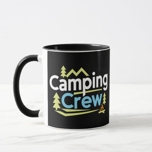 Camping Crew, schwarze Tasse (Links)