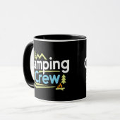Camping Crew, schwarze Tasse (Vorderseite Links)