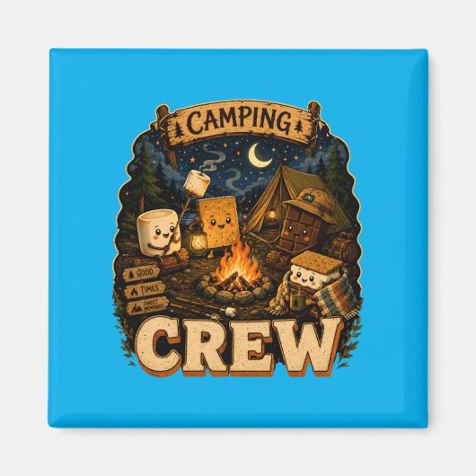 Camping-Crew Smores Lagerfeuer Passendes Reise-Ges Magnet (Vorne)