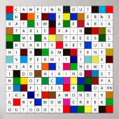 Camping Crossword Poster (Vorne)