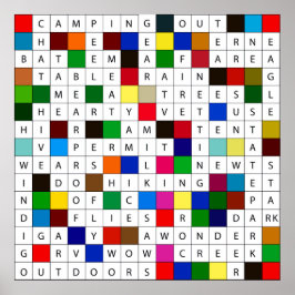 Camping Crossword Poster